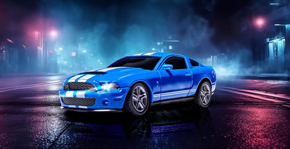 Carson 1:60 Nano Racer Ford Mustang ShelbyGT500 blau - Ferngesteuertes Auto, RC Fahrzeug, Spielzeug für Kinder, Remote Controled, RC Car, 2,4 GHz Fernbedienung