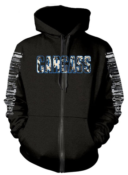 Carcass 'Necro Head' (Black) Zip Up Hoodie