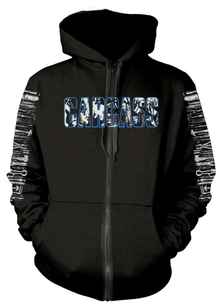 Carcass 'Necro Head' (Black) Zip Up Hoodie