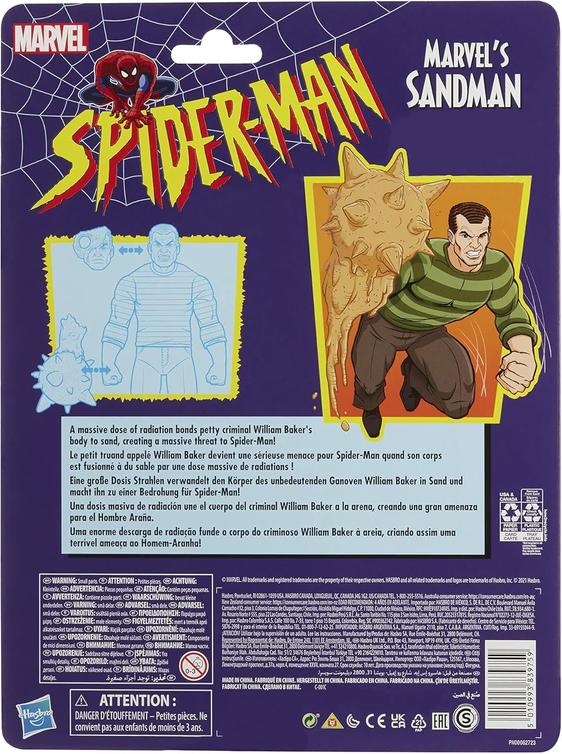 Hasbro Marvel Legends Series 15-cm Scale Action Figure Toy Marvel’s Sandman, Premium Design, 1 Figure, and 1 Accessory