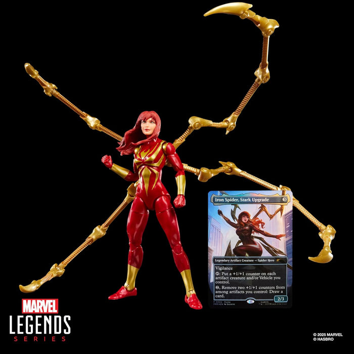 Marvel Legends Series Magic: The Gathering Mary Jane Watson (Iron Spider), Spider-Man Action Figure and Exclusive Foil Trading Card