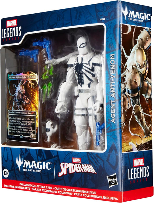 Marvel Legends Series Magic: The Gathering Agent Anti-Venom, Spider-Man Action Figure plus Exclusive Foil Trading Card