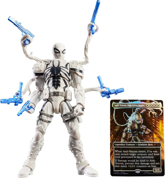 Marvel Legends Series Magic: The Gathering Agent Anti-Venom, Spider-Man Action Figure plus Exclusive Foil Trading Card