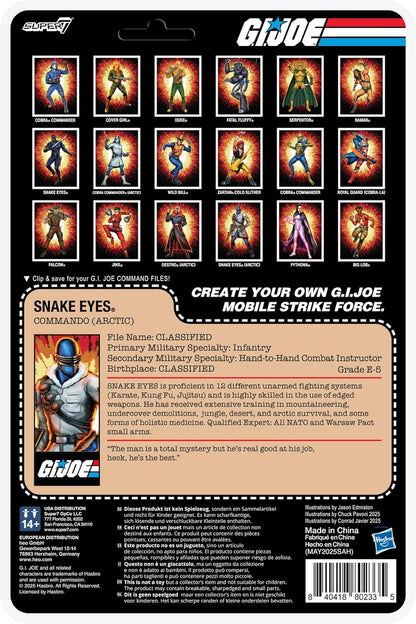 Super7 G.I. Joe Reaction+ Wave 05 (Film) - Arctic Snake Eyes Action Figure (Film)