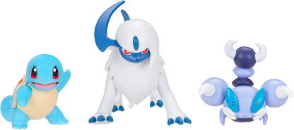 Pokémon Battle Figure 3 Pack - Features 2-Inch Squirtle and Skorupi and 3-Inch Absol Battle Figures