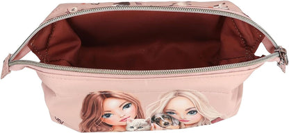 Depesche 13675 TOPModel Fur Ever Friends Pencil Case in Pink with Model Motif, Dogs and Cats, Pencil Case with Hanger