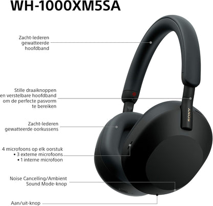 Sony WH-1000XM5SA Special Edition Soft Case Premium Noise Cancelling Wireless Over-Ear Headphones, Bluetooth, Clear Call Quality, Hi-Res Audio, Up to 30hr Battery Life, iOS & Android - Black