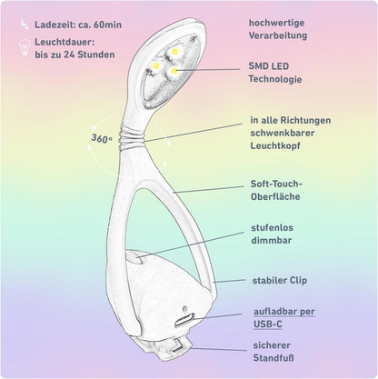 Oplaadbaar Leeslampje - Wit