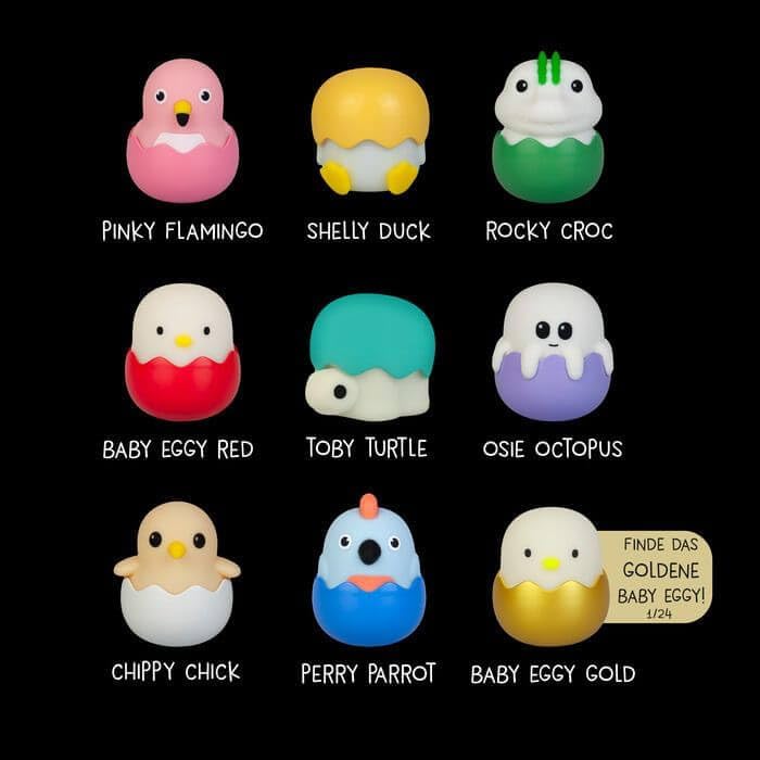 EGGY'S Mystery Lights Mini Night Lights for Children, Mystery Box, Random Figures, 1 out of 9 to Collect, 4 Different Light Colours, Infinitely Dimmable, with Pendant, MegaLight Blind Box