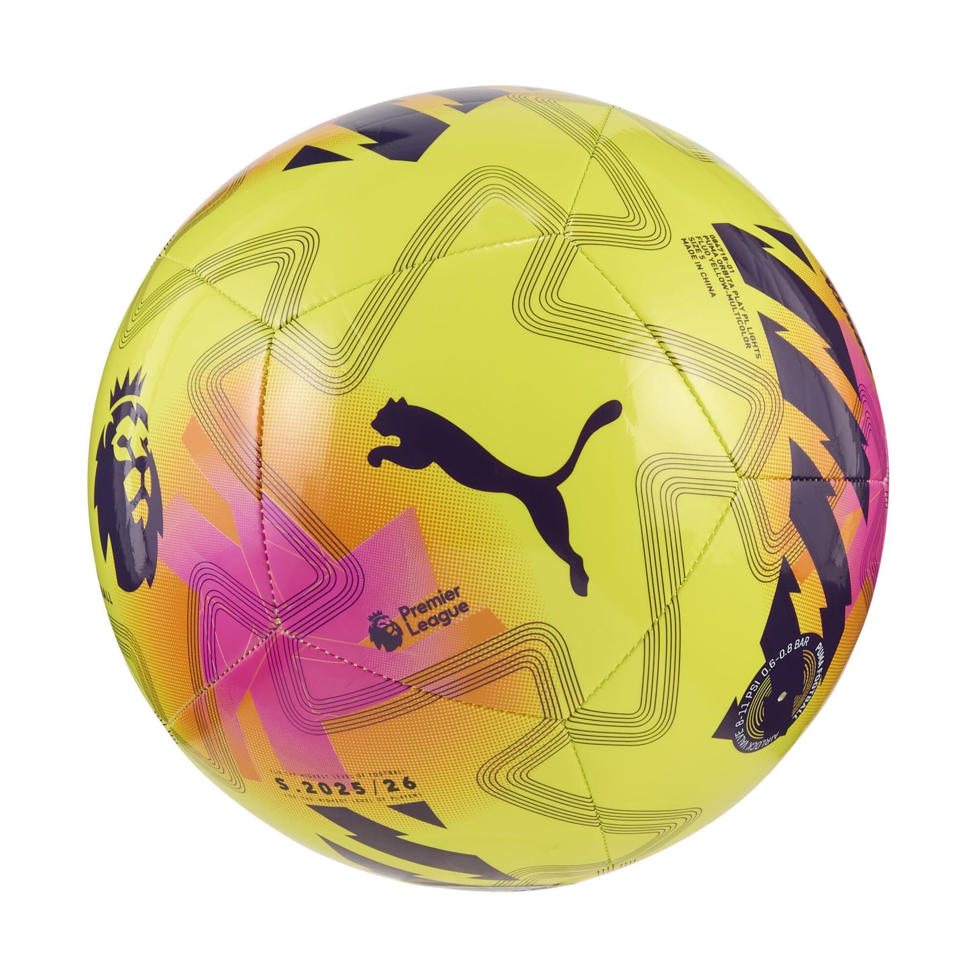 Puma Orbita Play PL Lights Football 25/26 (Yellow/Multicolor, 4)