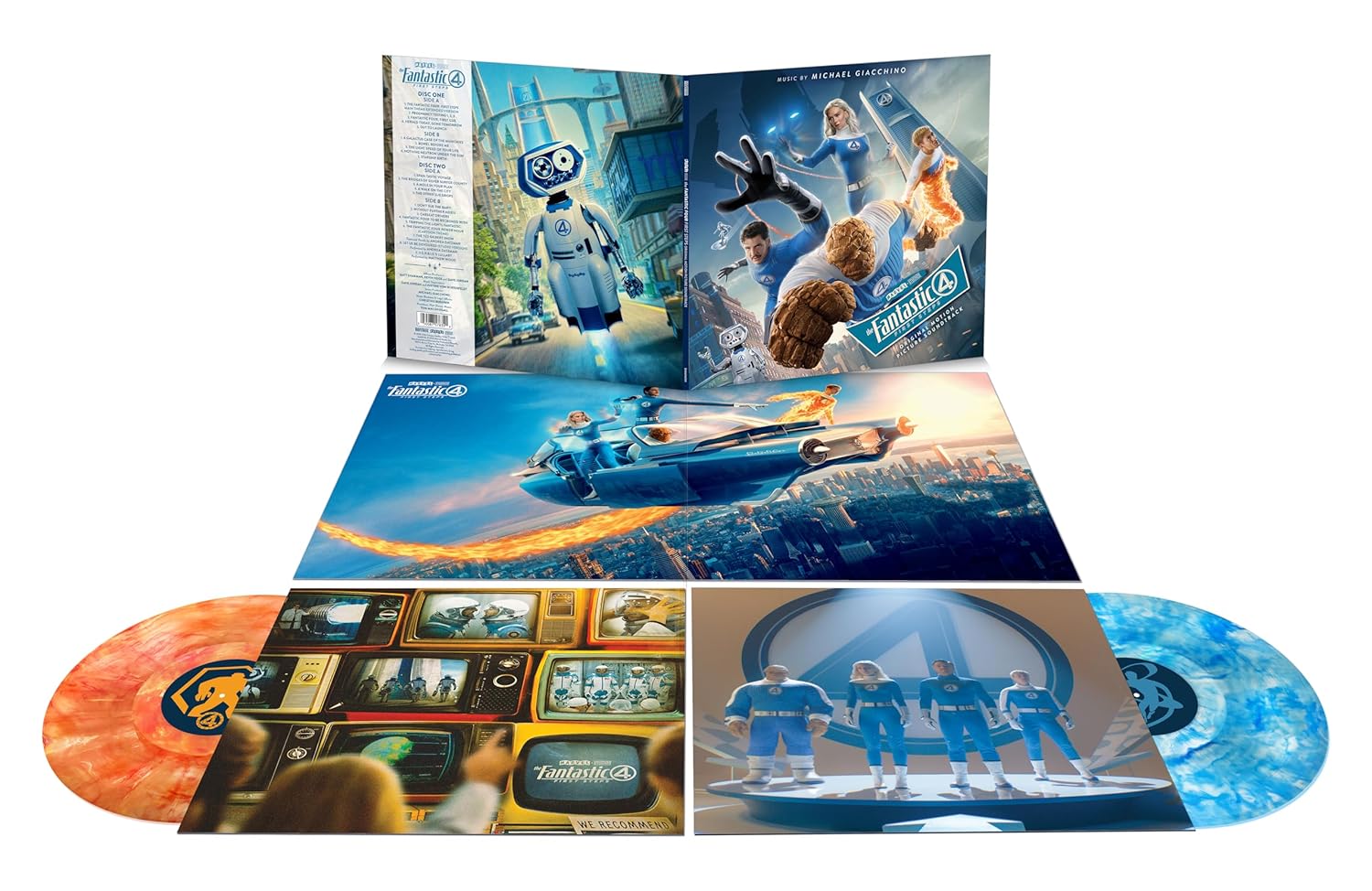 The Fantastic Four: First Steps Soundtrack Blue Marble/Orange Marble