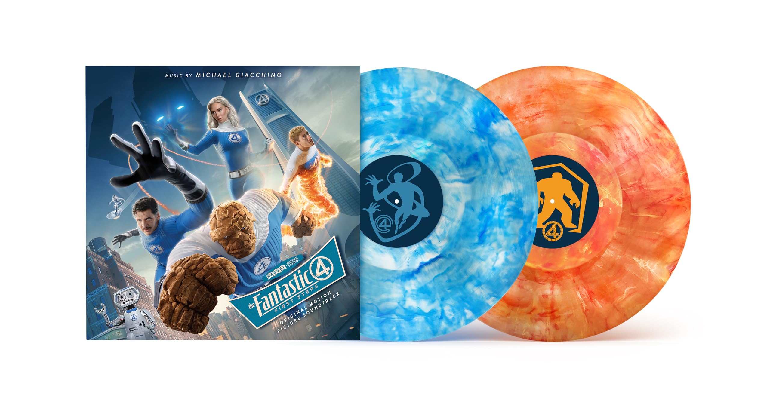 The Fantastic Four: First Steps Soundtrack Blue Marble/Orange Marble