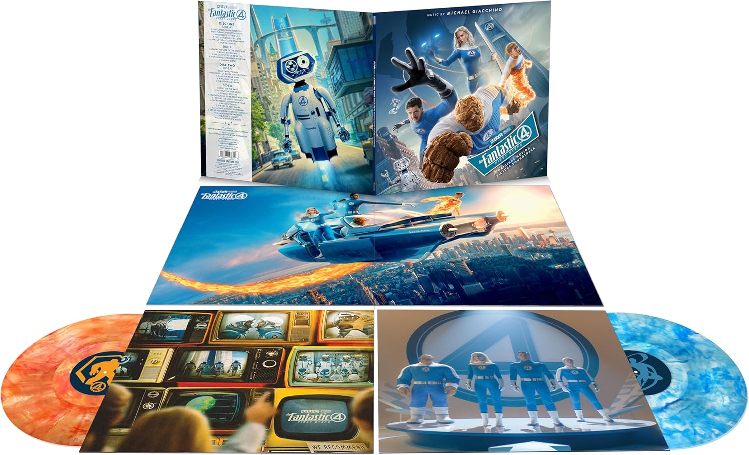 The Fantastic Four: First Steps Soundtrack Blue Marble/Orange Marble