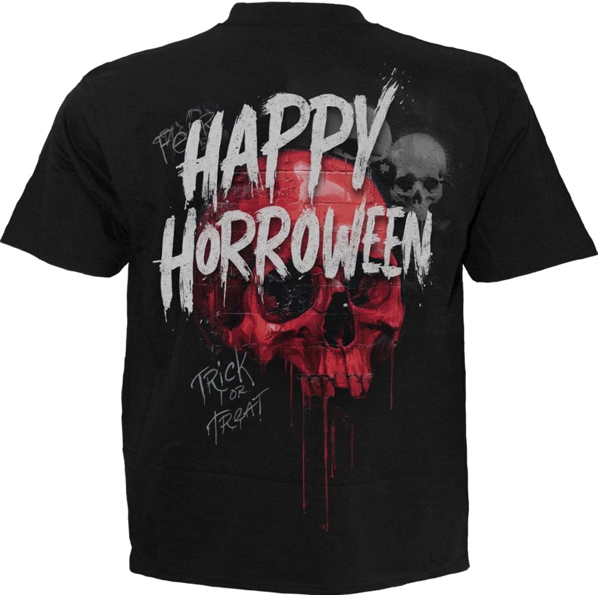 Spiral - HAPPY HORROWEEN (Unisex Black Short Sleeve T-Shirts) 4X Large