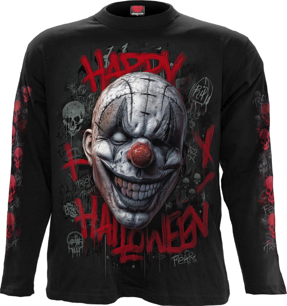 Spiral - HAPPY HORROWEEN (Unisex Black Long Sleeve T-Shirts) Large