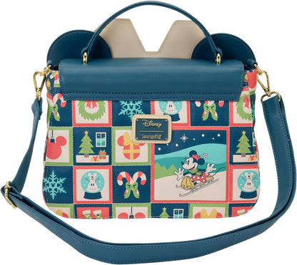 Loungefly Disney Mickey and Minnie Holiday Crossbody Bag