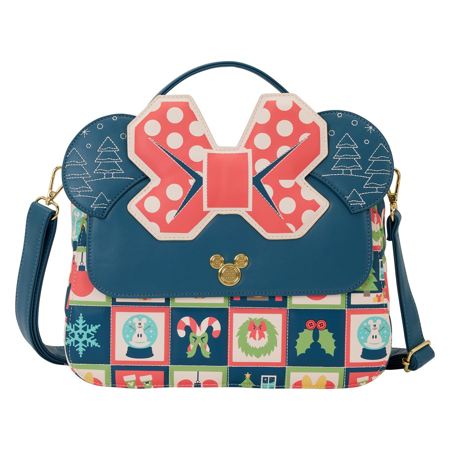 Loungefly Disney Mickey and Minnie Holiday Crossbody Bag