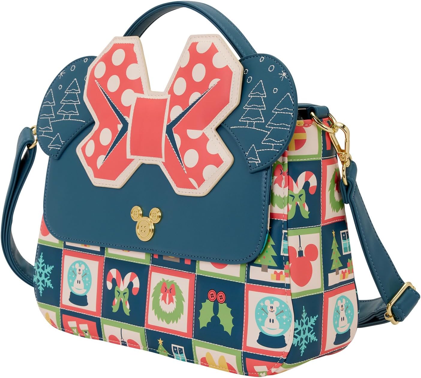 Loungefly Disney Mickey and Minnie Holiday Crossbody Bag