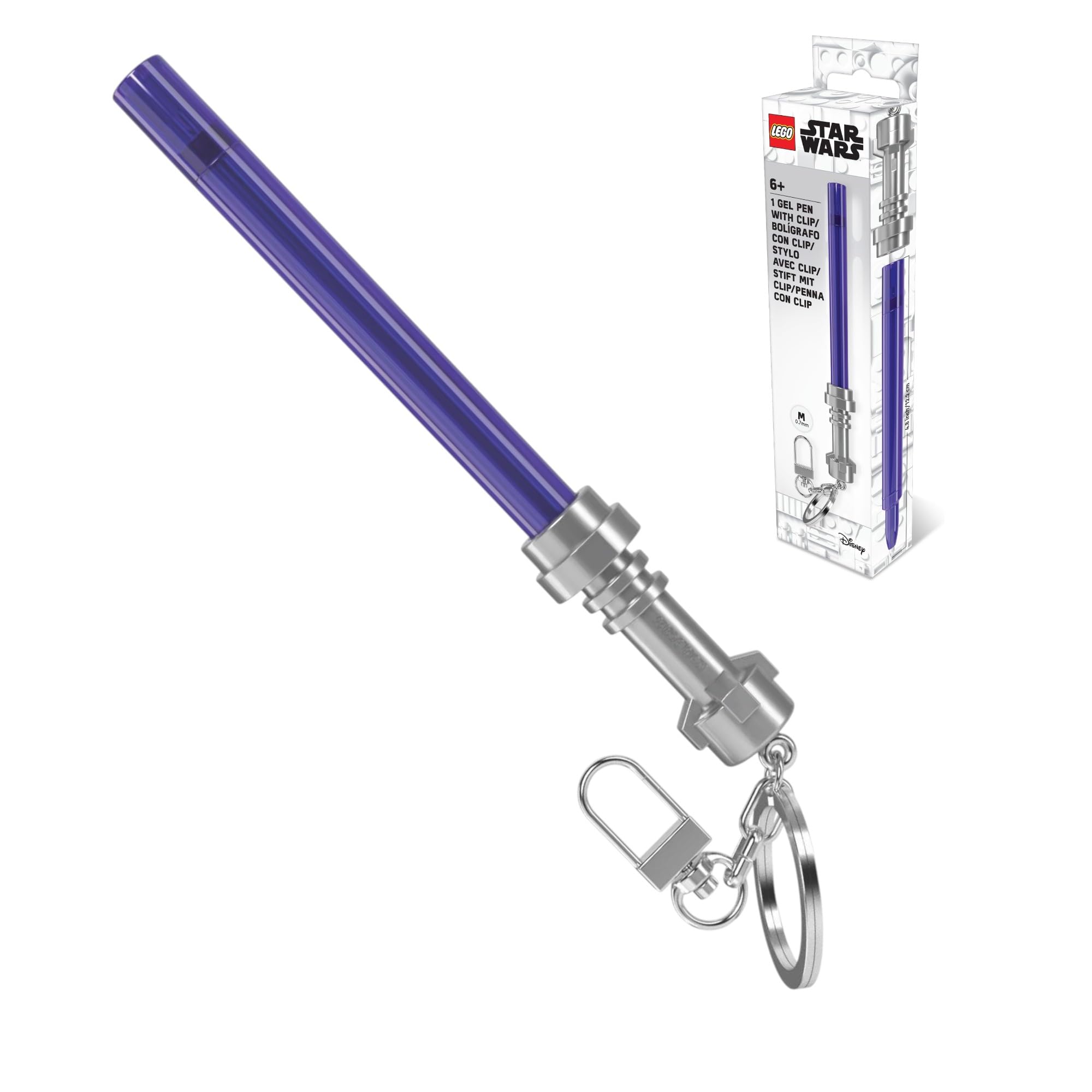 IQ LEGO Star Wars Lichtschwert-Gelschreiber mit Clip, Violett (53516