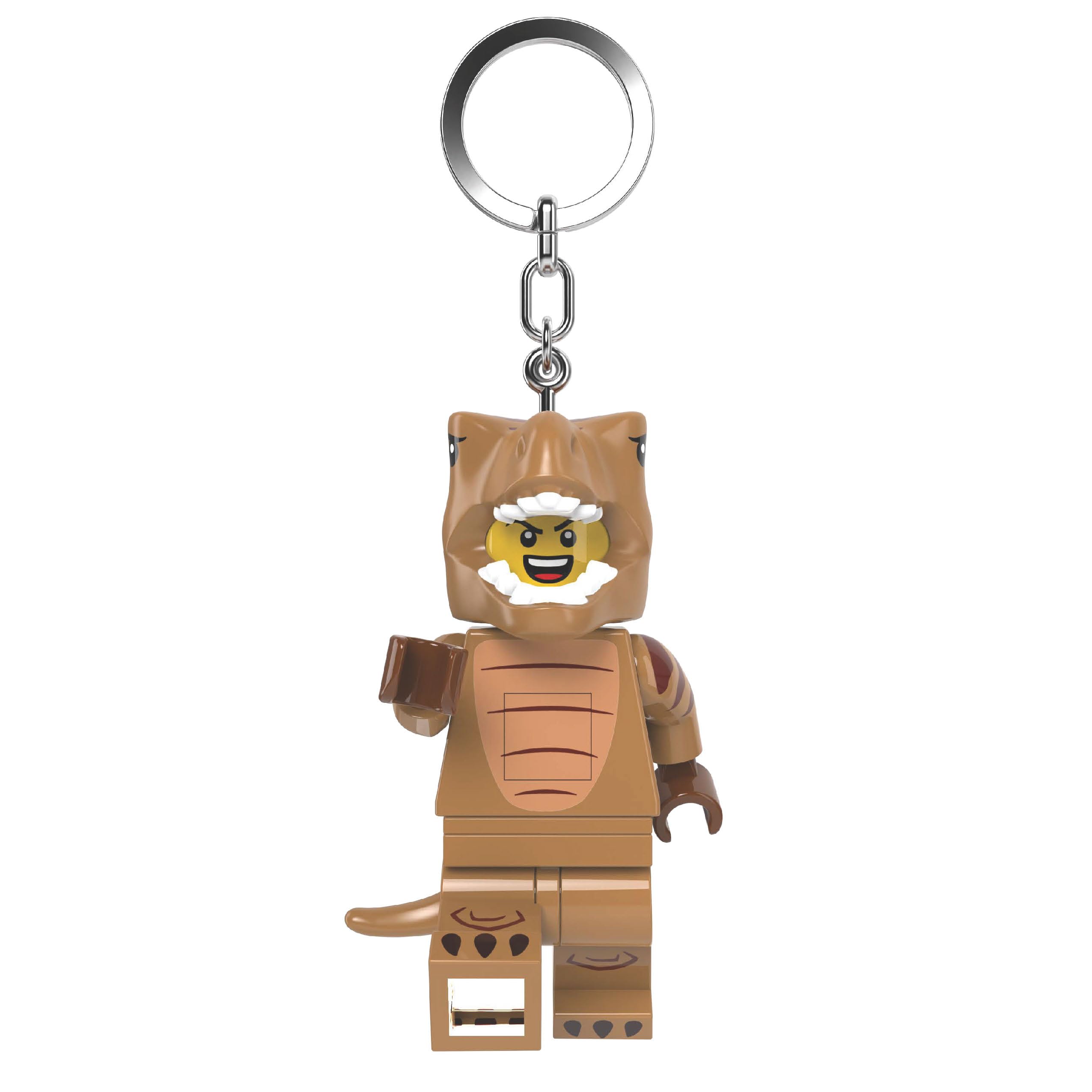 Lego Minifigures Large 3 Inch Tall Figure Keychain Light - T-Rex Costume Fan (KE237H