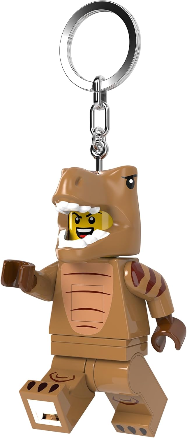 Lego Minifigures Large 3 Inch Tall Figure Keychain Light - T-Rex Costume Fan (KE237H