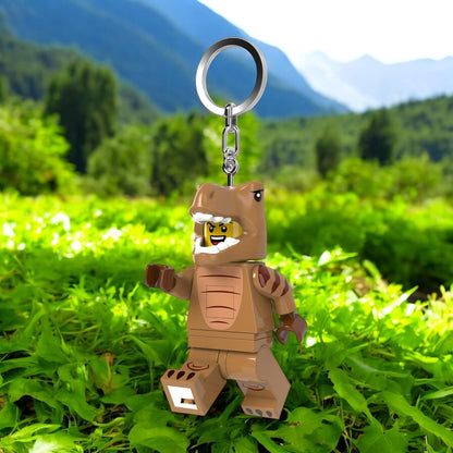 Lego Minifigures Large 3 Inch Tall Figure Keychain Light - T-Rex Costume Fan (KE237H