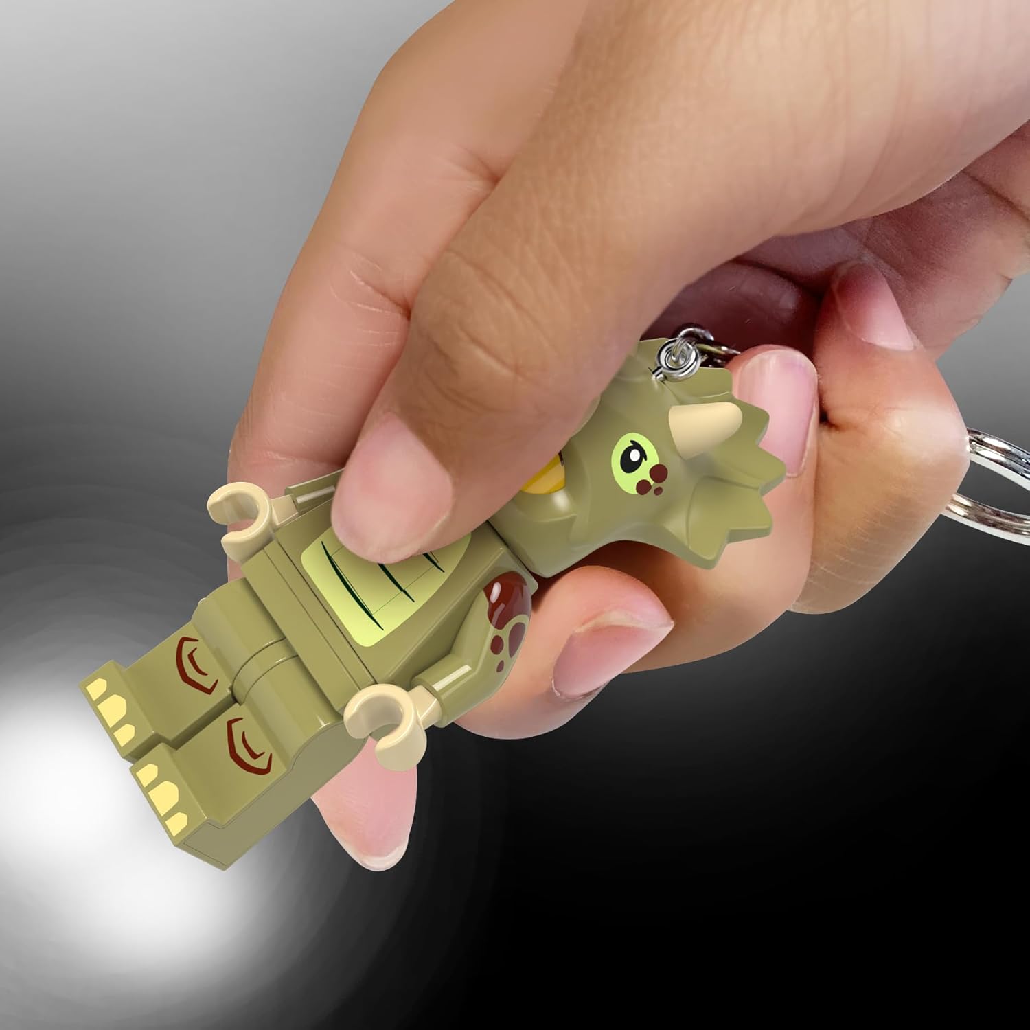 LEGO Minifigures - Large 3 Inch Tall Figure Keychain Light - Triceratops Costume Fan (KE238H