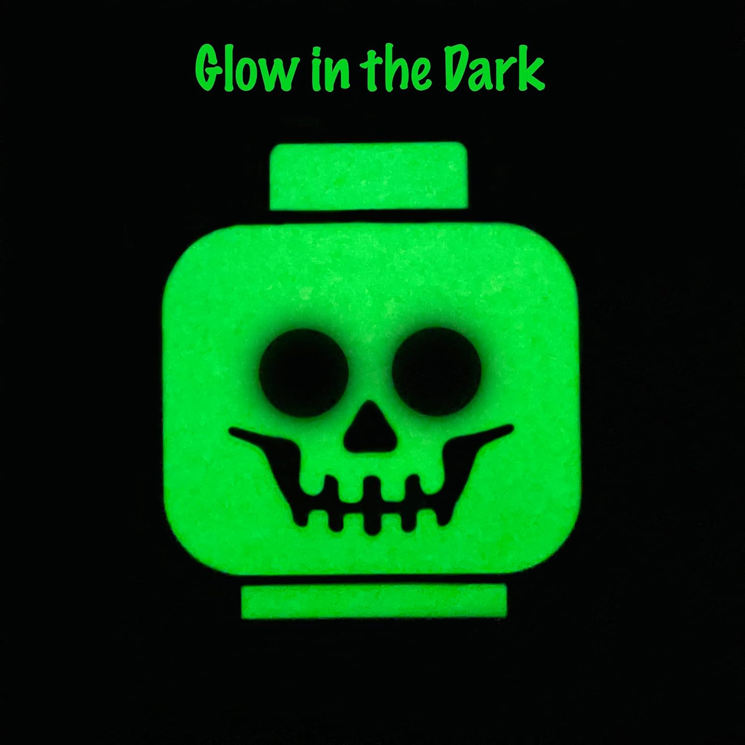 Lego Minifigures Bag Tag - Skeleton Head Glow in The Dark (53648), Trick or Treat Accessory, Halloween Theme Luggage Tag, Silicone