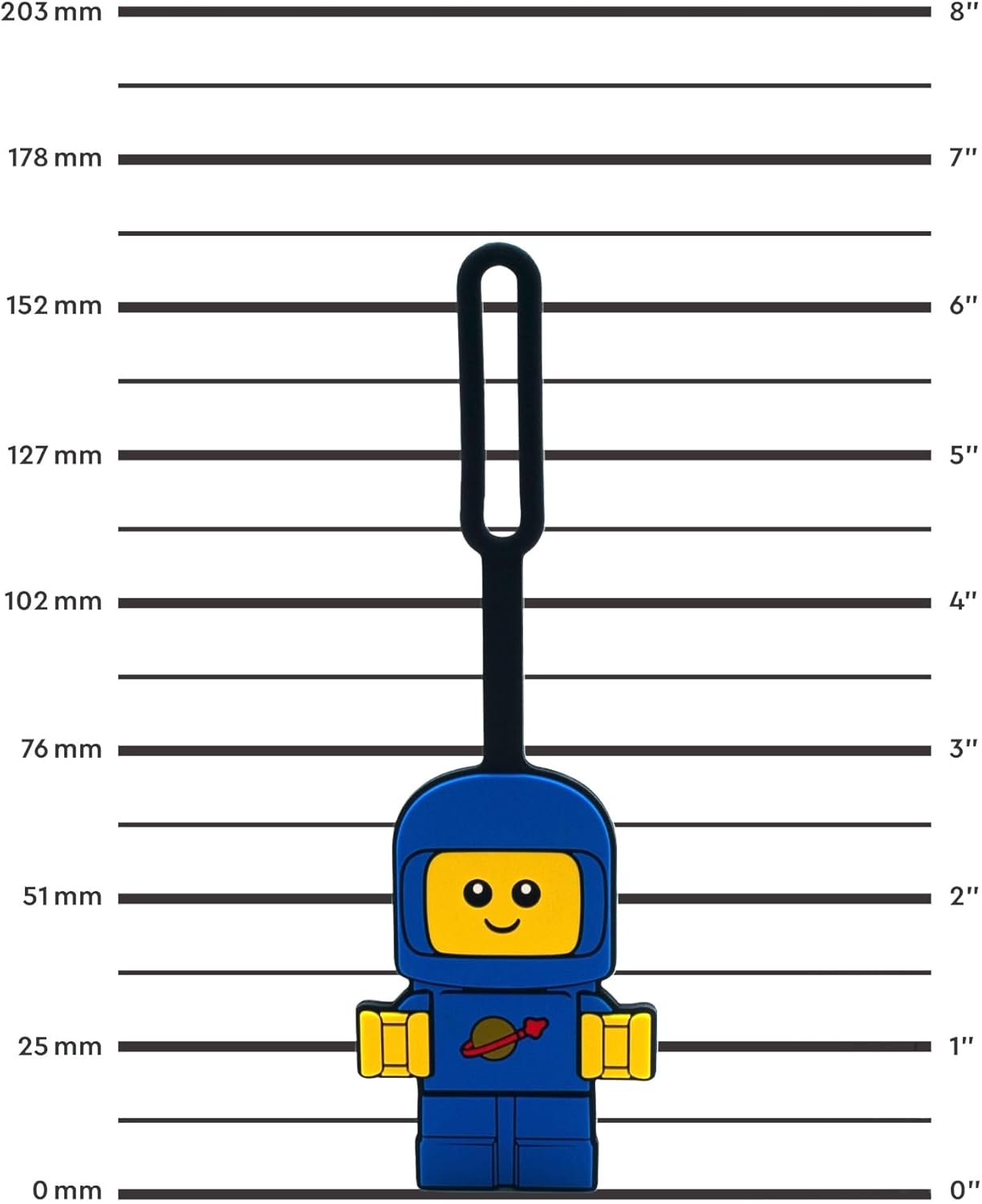 Lego Minifigures Bag Tag - Blue Spacebaby (53650), Silicone, Luggage tag for Travel, Vacation, Cruise, School Backpack Charm