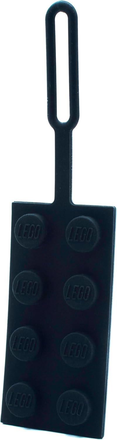 Lego Taschenanhänger, 5 x 4 cm, Schwarz (53654), Silikon-Gepäckanhänger, Urlaub, Kreuzfahrt, Koffer-Identifikation