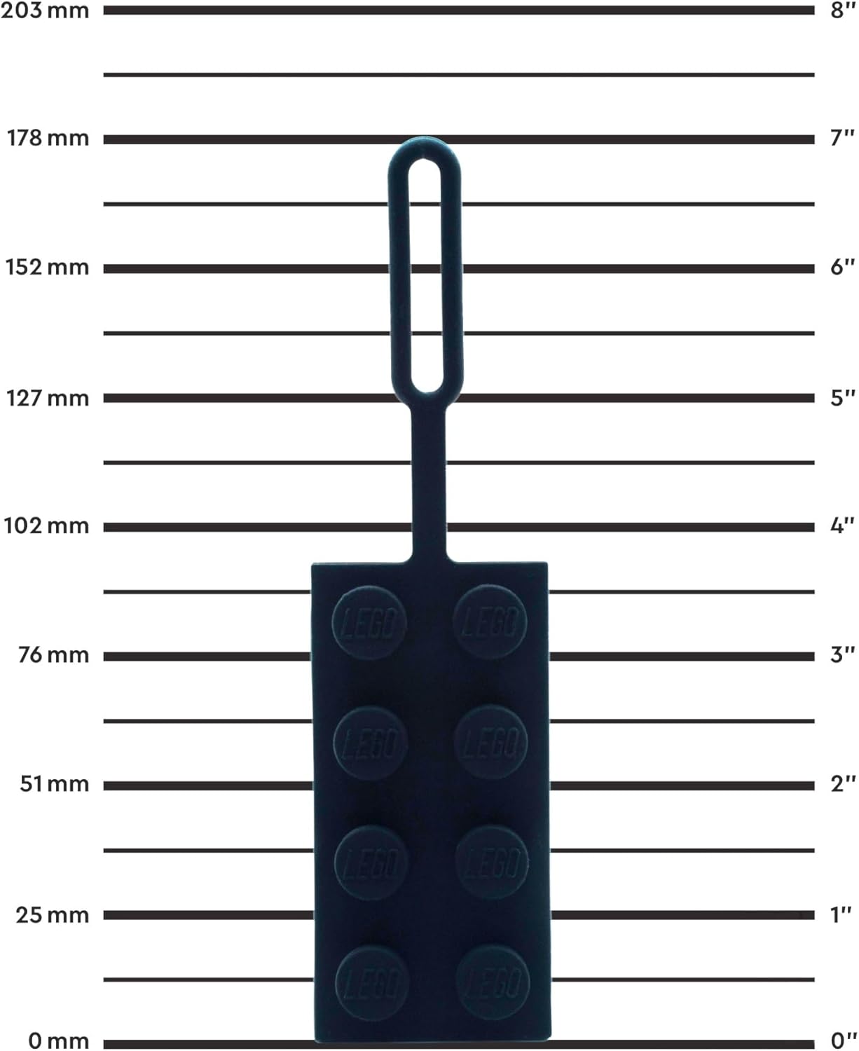 Lego Taschenanhänger, 5 x 4 cm, Schwarz (53654), Silikon-Gepäckanhänger, Urlaub, Kreuzfahrt, Koffer-Identifikation