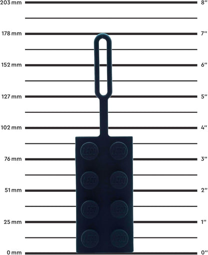 Lego Taschenanhänger, 5 x 4 cm, Schwarz (53654), Silikon-Gepäckanhänger, Urlaub, Kreuzfahrt, Koffer-Identifikation