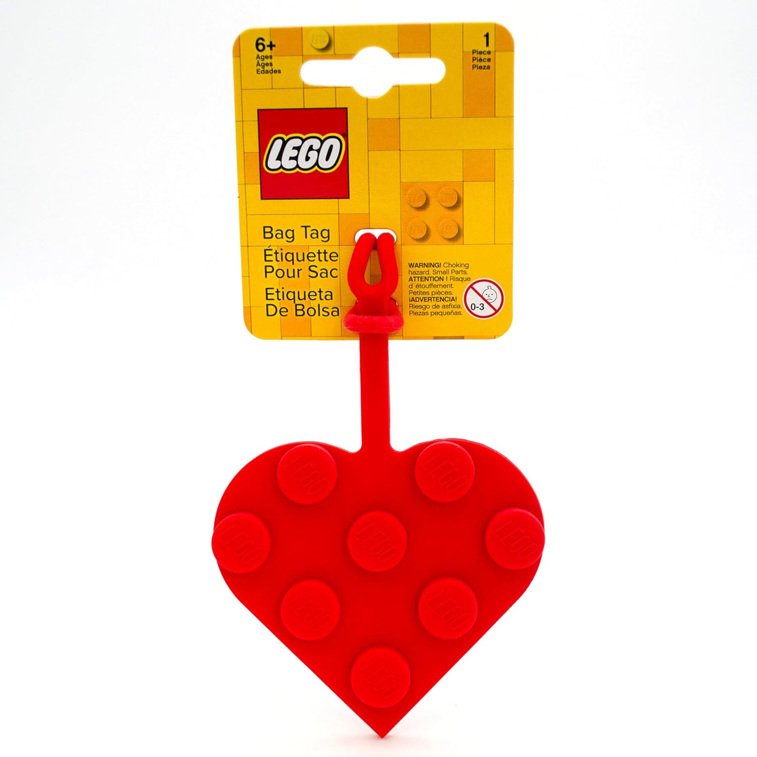 Lego Minifigures Luggage Tag Heart Red 10 Cm
