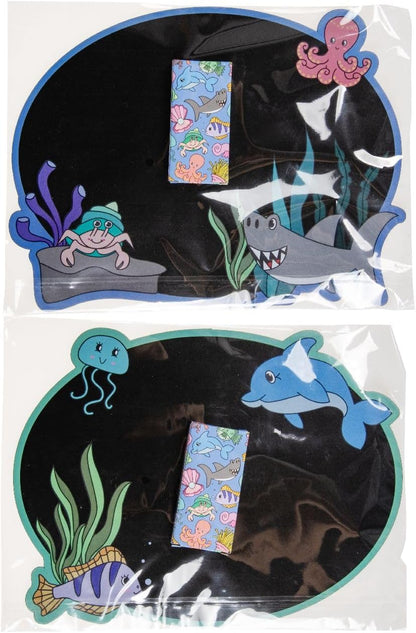 DUCKIEZ Childs Ocean Design krijtbord met krijt. Meerdere ontwerpen, willekeurig gekozen. Ideale feesttasvulling, schoolcadeau of cadeau!