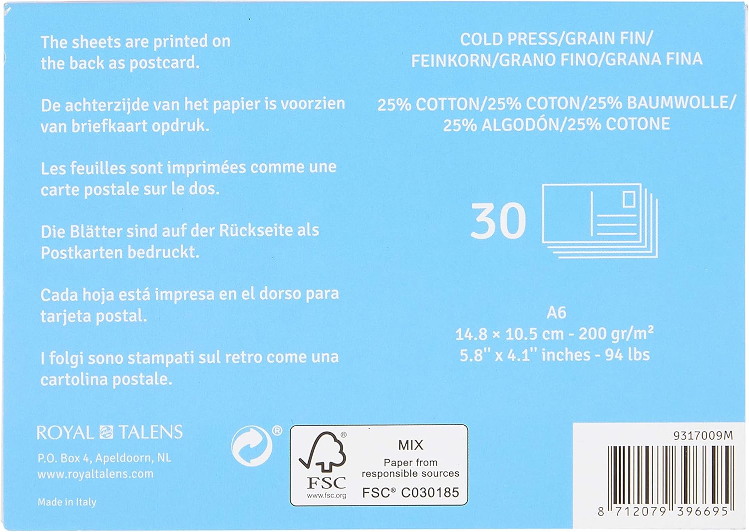Talens Art Creation Aquarelverfpapier 105x148cm 200G30V