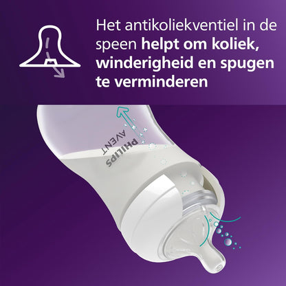 Philips Avent Natural Response-flesspeen - 2 spenen Flow 2 voor babyfles, voor pasgeboren baby's, 0 maanden en ouder, BPA-vrij (model SCY962/02