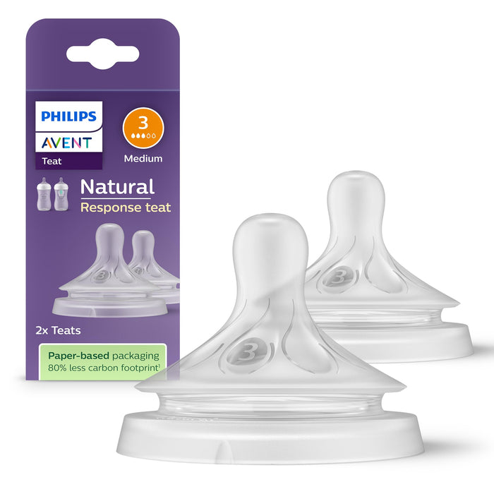 Philips Avent - Niplle, Natural Response Nipple 2 Pieces Medium Flow Nipple