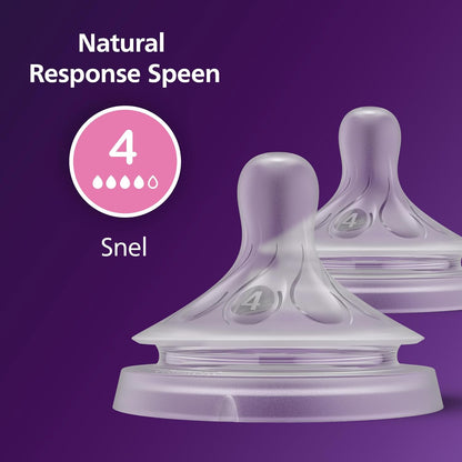 Philips Avent - Niplle, Natural Response Nipple 2 Pieces Fast Flow Nipple