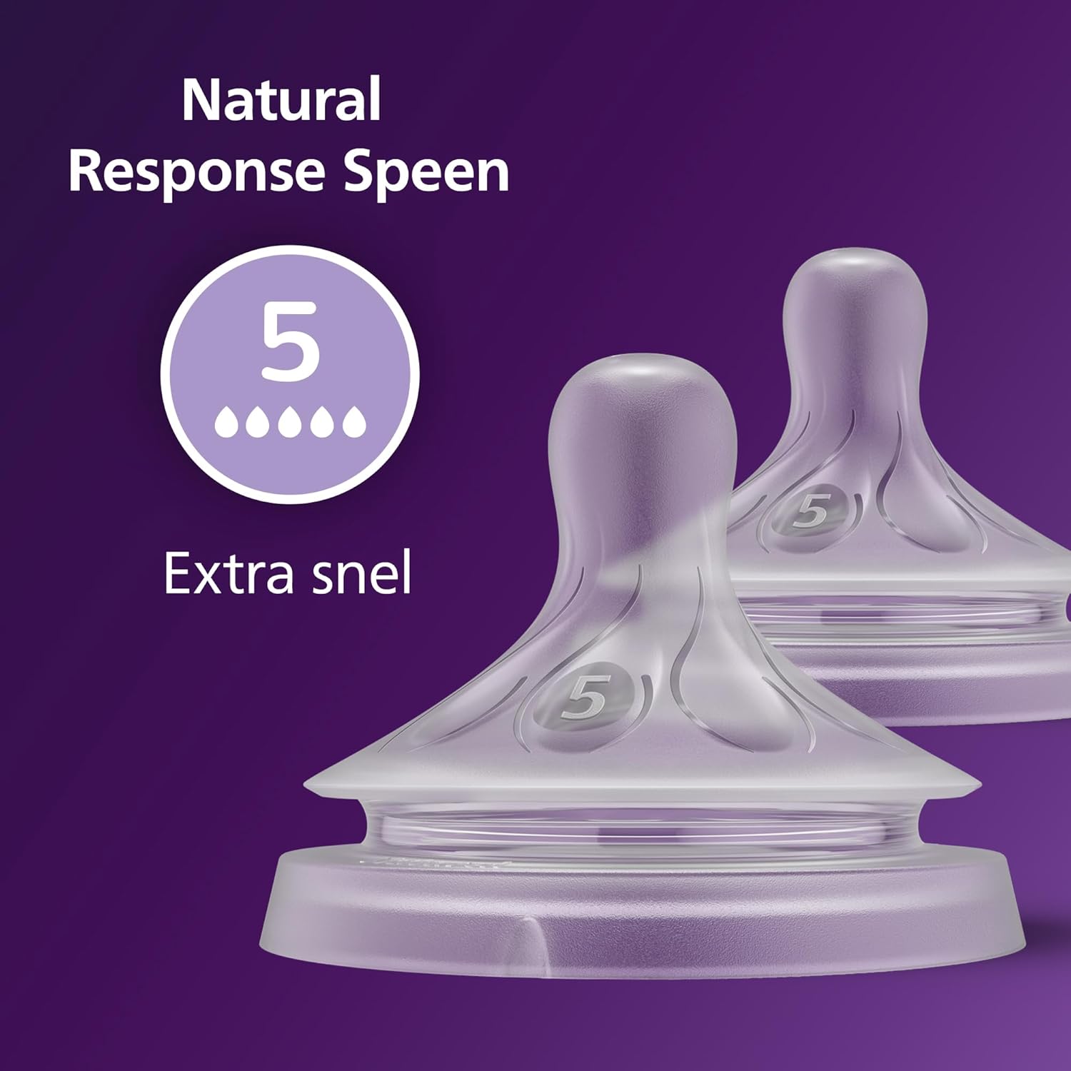 Philips Avent - Niplle, Natural Response Nipple 2 Pieces Extra Fast Flow Nipple