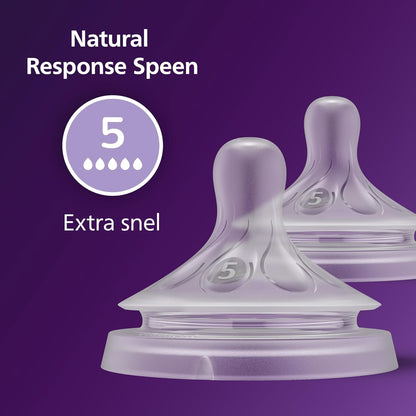 Philips Avent - Niplle, Natural Response Nipple 2 Pieces Extra Fast Flow Nipple