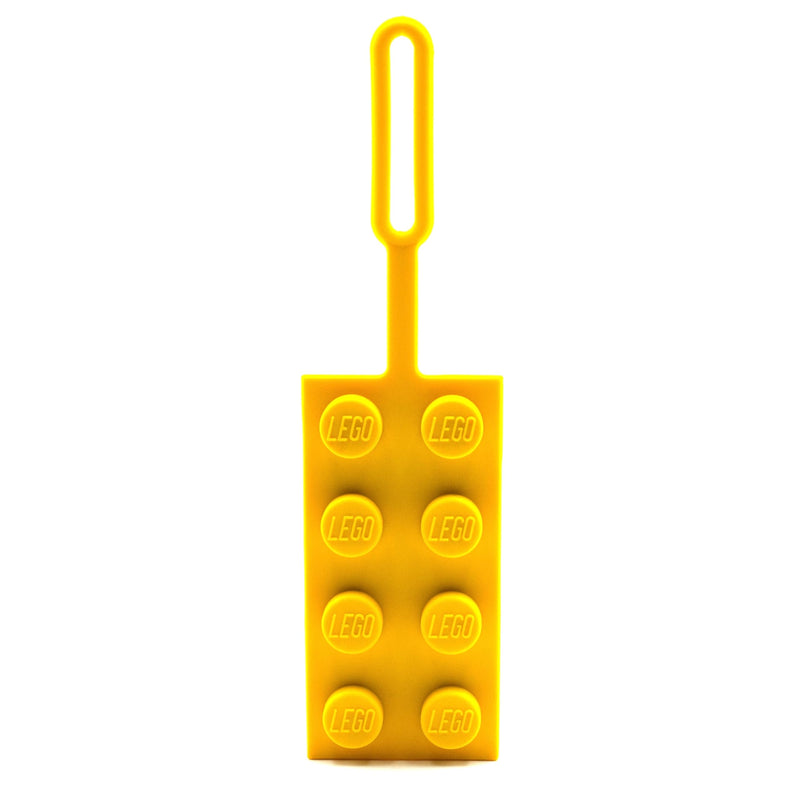 Lego Bag Tag 2x4 - Yellow (53675), Silicone Luggage Tag, Vacation, Cruise, Suitcase Identification