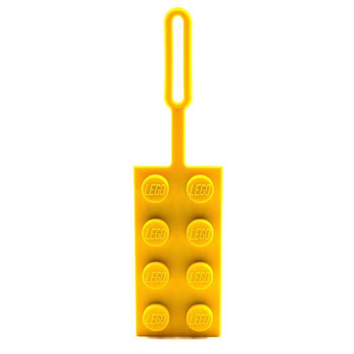 Lego Bag Tag 2x4 - Yellow (53675), Silicone Luggage Tag, Vacation, Cruise, Suitcase Identification