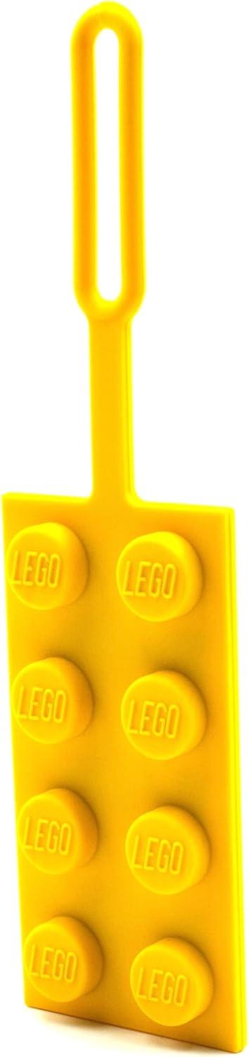 Lego Bag Tag 2x4 - Yellow (53675), Silicone Luggage Tag, Vacation, Cruise, Suitcase Identification