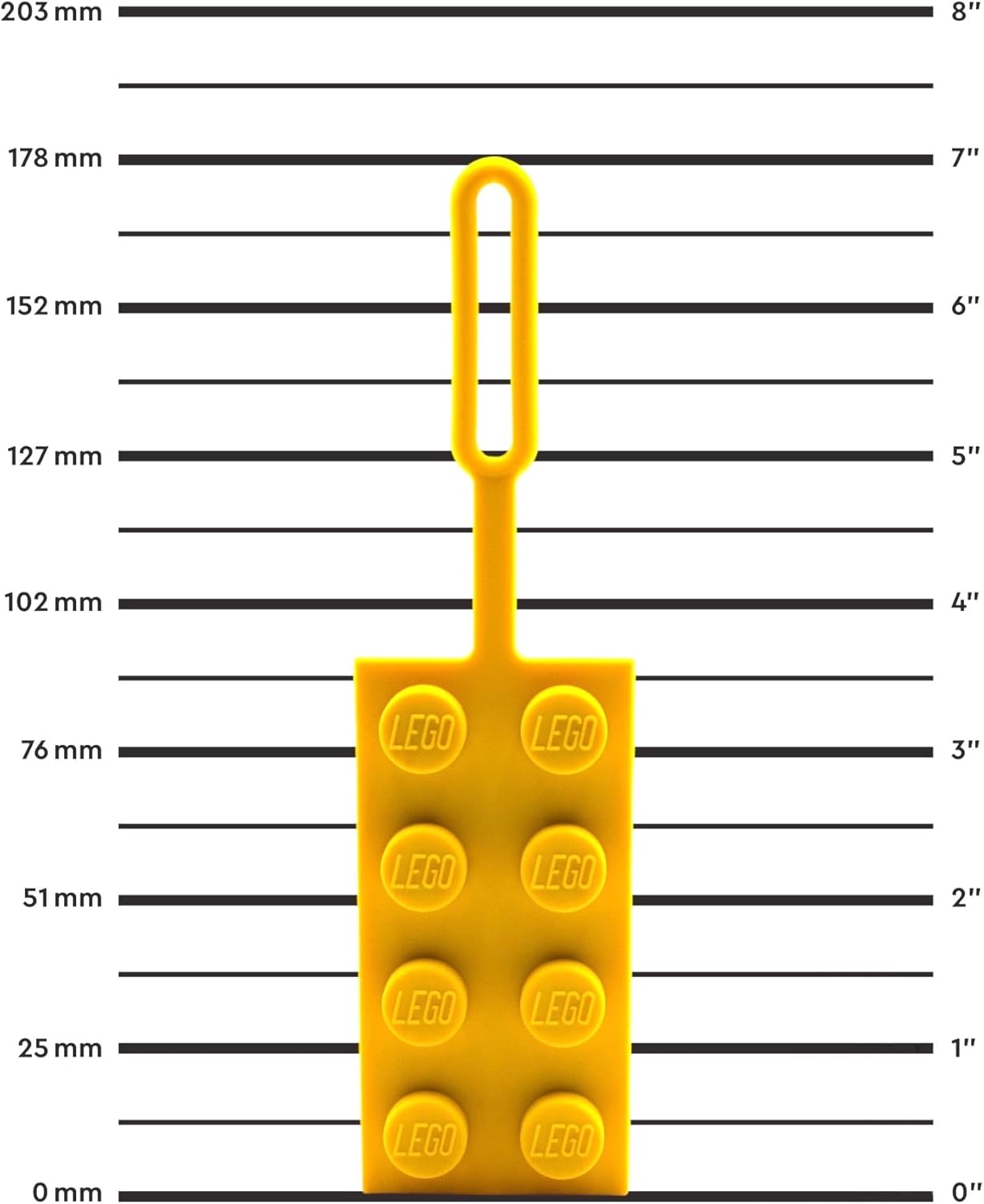 Lego Bag Tag 2x4 - Yellow (53675), Silicone Luggage Tag, Vacation, Cruise, Suitcase Identification