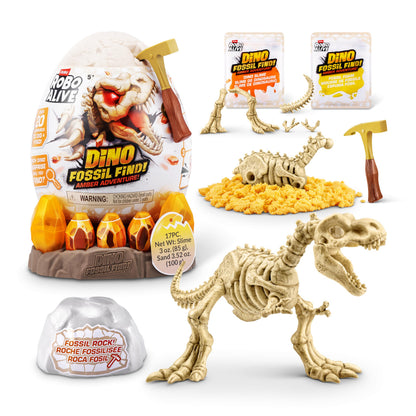 Zuru Robo Alive Light-Up Dino Fossil Amber Adventure