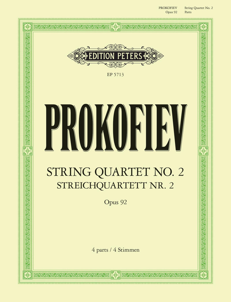 Prokofiev: String Quartet No. 2 Op. 92 (Parts) (EP5713