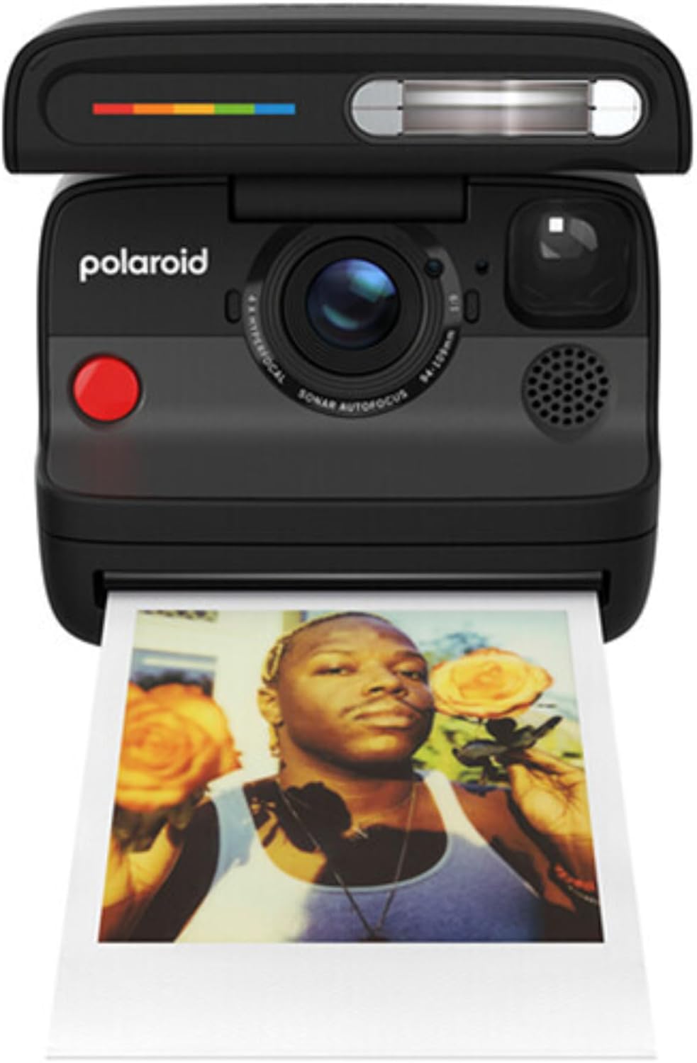 Polaroid Flip Instant Camera with Sonar Autofocus and Retro Design (Black