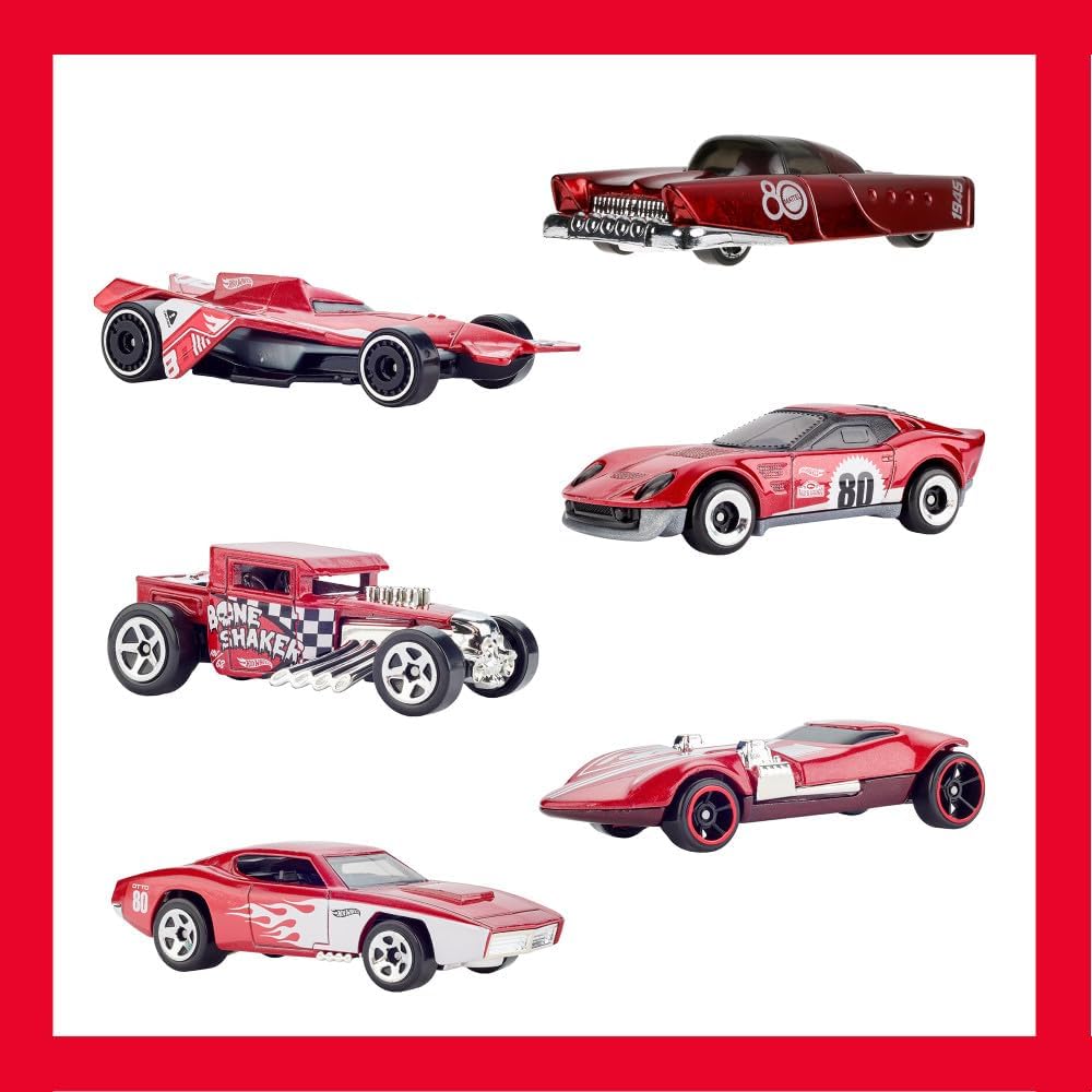 Hot Wheels Mattel Dream Mobile, 80th Anniversary Collector's Edition, Die-Cast Model Car, Red