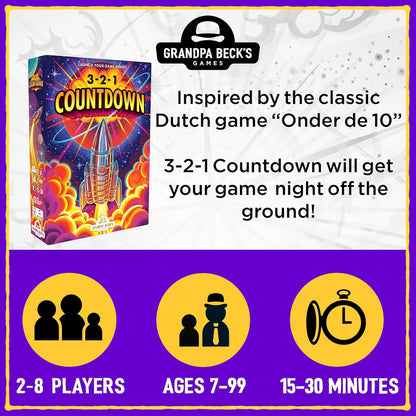 Grandpa Beck’s Games | 3-2-1 Countdown | Card Game | Ages 7+ | 2-8 Players | 15-30 Minutes Playing Time