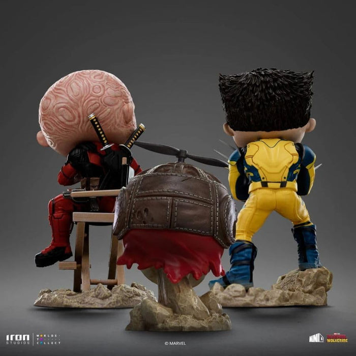 Iron Studios Collectible Statue Art Scale 1/10 Deadpool and Wolverine Set (Unmasked) - Minico PVC Resin Multicolor 5.5 inches